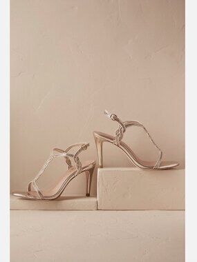 NEW Billy Ella Braided Gilt T-straps Heel size 6.5 MSRP: $170 BHLDN